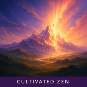 Mountains and the sky combining to represent the changes in our energy